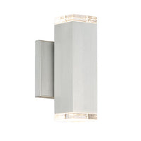 BLOCK 8 in. LED Outdoor Wall Sconce Light 3000K in Brushed Aluminum