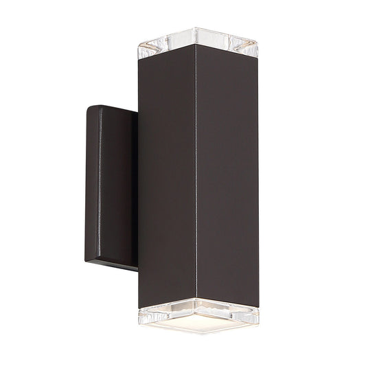 BLOCK 8 in. LED Outdoor Wall Sconce Light 3000K in Bronze
