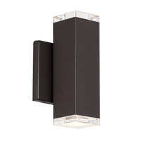 BLOCK 8 in. LED Outdoor Wall Sconce Light 3000K in Bronze