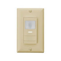 Wall Switch Sensor, Passive Dual Technology, Vacancy (default) or Auto-On, Light Almond