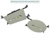 Recessed Emergency Downlight - Choose White or Black Finish With 90 Minute Battery Back-Up - Oval and rectangle trim plates included