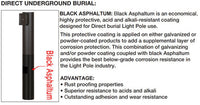 10 Foot Round Pole For Direct Burial - Steel With Bronze Finish - 4 Inch Diameter