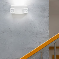 White LED Emergency Light - 1.5W LED Heads - 120-277V - Ceiling or Wall Mount