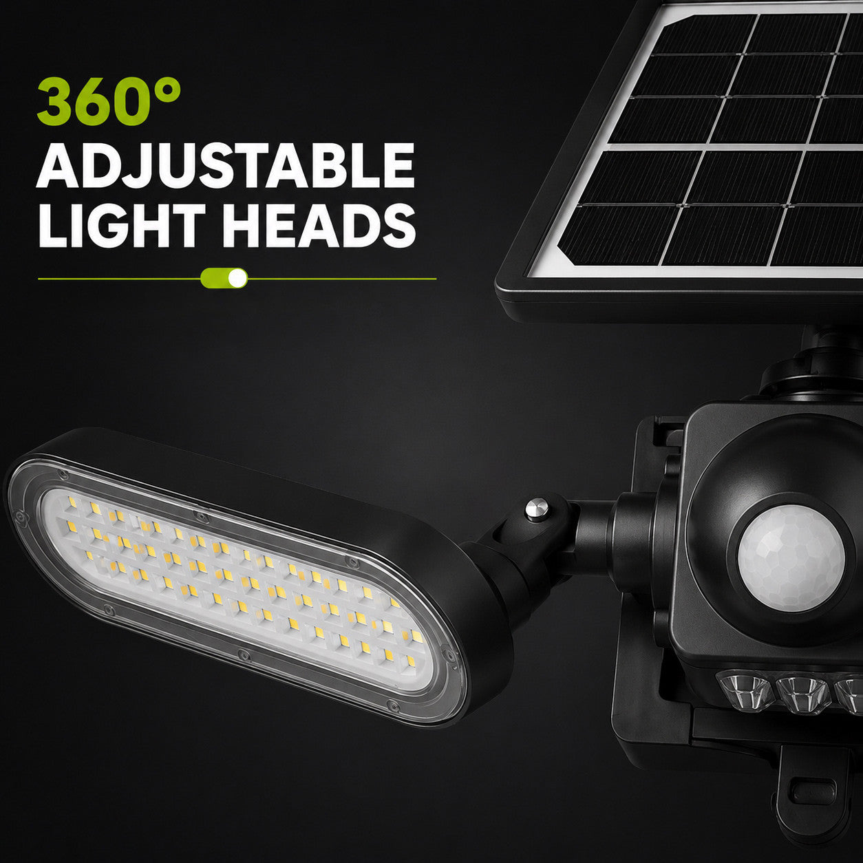 LED Solar Wall Lights - 15 Watt - 6000K Daylight Deluxe - Black Finish