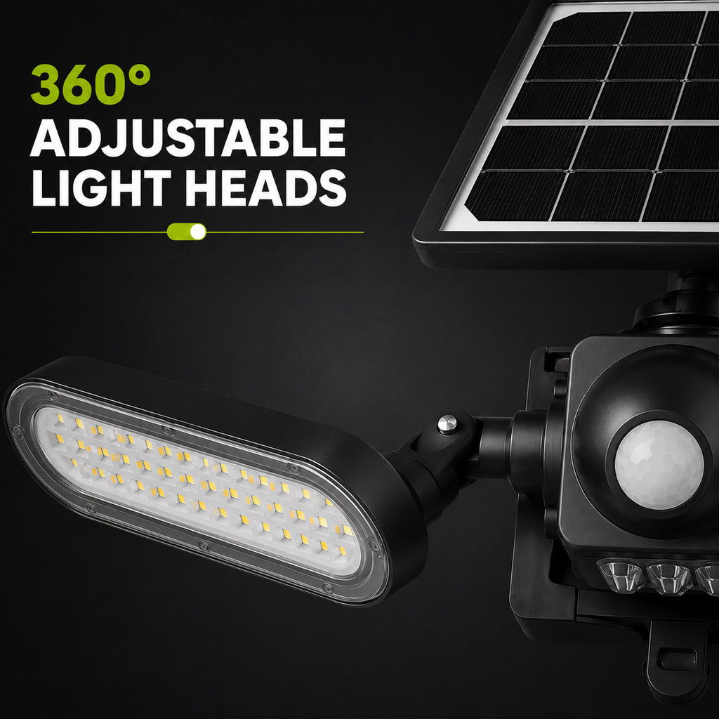 LED Solar Wall Lights - 15 Watt - 6000K Daylight Deluxe - Black Finish