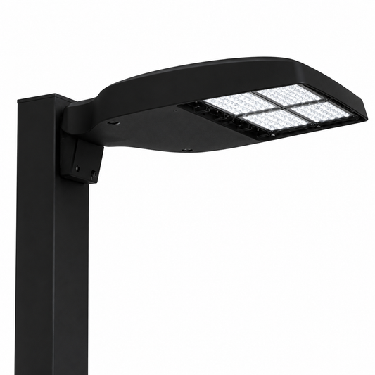 Hubbell Outdoor Lighting ASL1-80L-50-4K7-3-UNV-A3-BLT 50W Airo Micro Strike, 80 LEDs, 40K , 70 CRI, 120-277V 6360 LM, Round Pole Mounting, Black Matte Textured