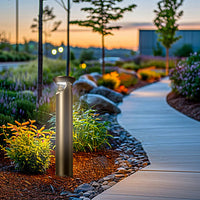 LED Solar Bollard Lights with Remote - Height 36IN - 3 Watt - 390 Lumens - 4000K Cool White - Anchor Bolts & Plate Included - Bronze Finish