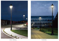 LED Designer Post Light - Small - Selectable 100/80/60 Watt - 11000 Max Lumens - Color Selectable 30K/40K/50K - 120-277V - Black - Fits Up to 3 Inch Pole Top