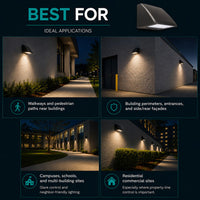 LED Cut Off Wallpack - Watt Selectable 95W/76W/57W/38W - 13800 Max Lumens - Color Selectable 30K/40K/50K - 120-277V - Bronze Finish - With Integrated Photocell