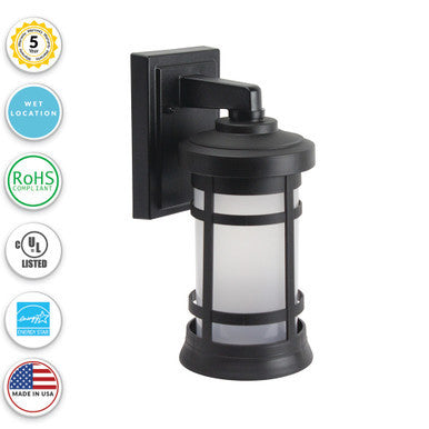 Milano Incandescent Small Polycarbonate Wall Light - Black Finish - UL Listed Wet