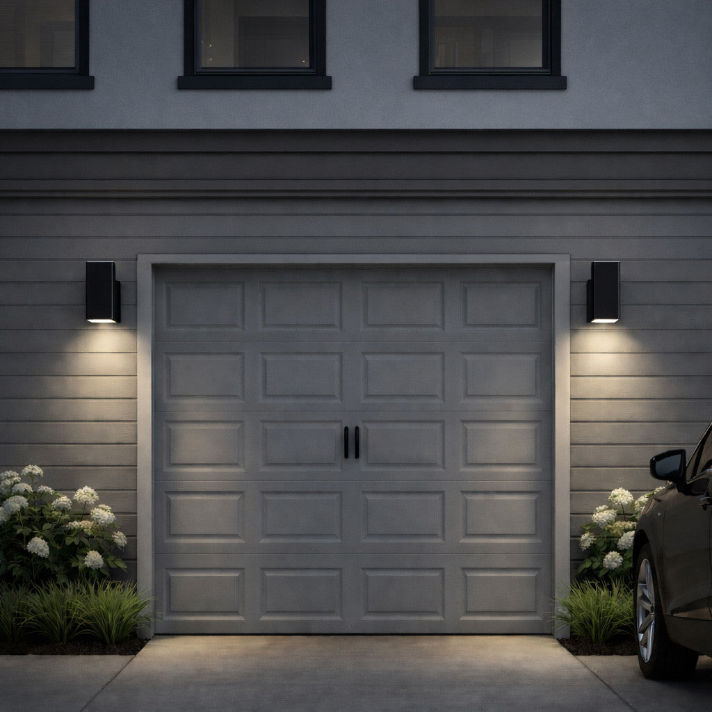 LED Square Cylinder Sconce Wall Light - 20 Watt - 960 Lumens - Color Selectable 30K/40K/50K - 120V - Black Finish - Dimmable Down Light