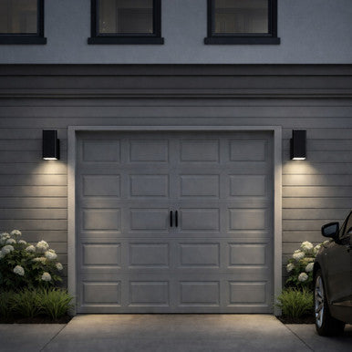 LED Square Cylinder Sconce Wall Light - 20 Watt - 960 Lumens - Color Selectable 30K/40K/50K - 120V - Black Finish - Dimmable Down Light