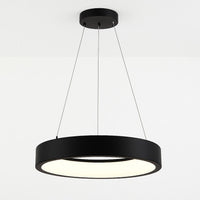 LED Hollow Circle Pendant - 18 Inch - Up-Down Light - 30 Watt - Color Selectable 27K/30K/35K/40K/50K - 120-277V - Black Finish