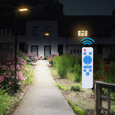 LED Solar Street Light - 80 Watt - 12000 Lumens - 6000K Daylight - Post Mount - with Programmable Motion Sensor - Black Finish