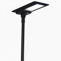 LED Solar Street Light - 80 Watt - 12000 Lumens - 6000K Daylight - Post Mount - with Programmable Motion Sensor - Black Finish