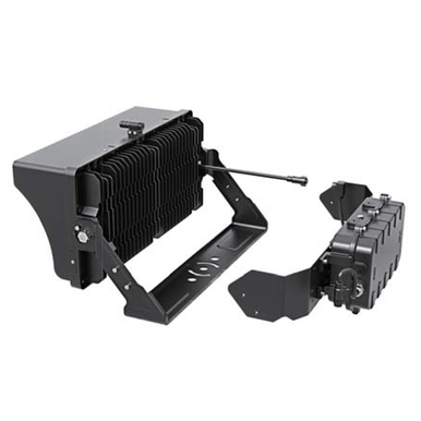 High Output LED Stadium Light - 850W - 200-480 Volts - Color Selectable 40K/50K/57K -125000 Lumen - Yoke Mount - Black Finish
