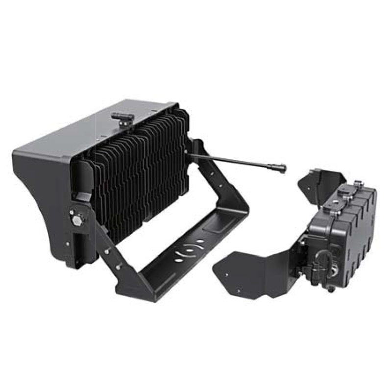 High Output LED Stadium Light - 1200W - 200-480 Volts - Color Selectable 40K/50K/57K -180000 Lumen - Yoke Mount - Black Finish