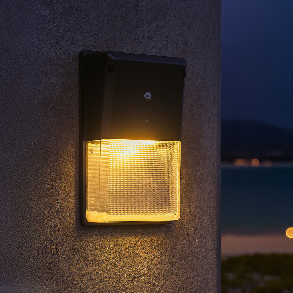Turtle Friendly LED Rectangle Wall Packs - Economical Outdoor Wall Lights With Photocell - Choose Your Finish