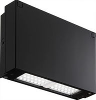 LED Wall Pack,LED,Up to 1602 lumens,3000K ,120-277V,Emergency battery backup, Black finish,