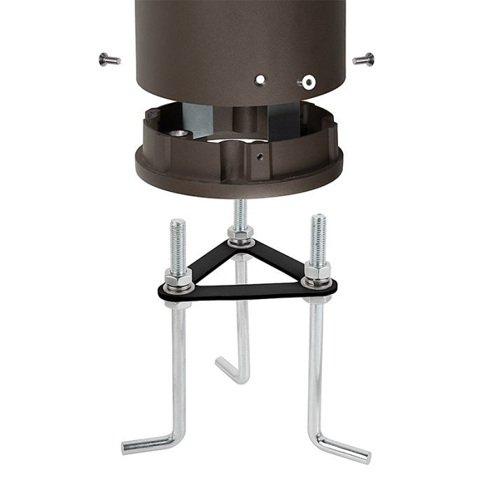 LED Bollard Light with Louver Reflector and Dome Head - Watt Selectable 12/16/22W - Color Selectable 30K/40K/50K - Bronze Finish