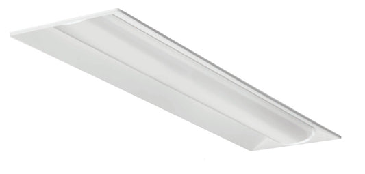 Basket LED lensed troffer 1x4, Nominal 4800 LM, Curved,  linear prismatic, Generic dimming driver (0-10v),  dims to 10%, 80+ CRI,  4000K