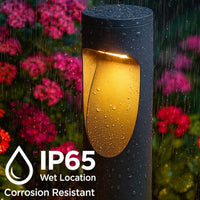LED Garden Pathway Bollard Light - 15 Watts 1500 Lumens - Color Selectable 30K/40K/50K - 40 Inches Tall - 120-277V - Black Finish