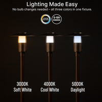 Indirect LED Post Light - Watt Selectable 40W/30W/20W/12W - Color Selectable 30K/40K/50K - 120-277V - 0-10V Dimmable - Bronze Finish