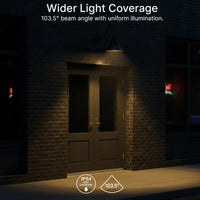 LED Outdoor Gooseneck Wall Lights - Medium 25 Watts - 3000 Lumens - Color Selectable 30K/40K/50K - 120-277V - Integrated Photocell - Bronze Finish