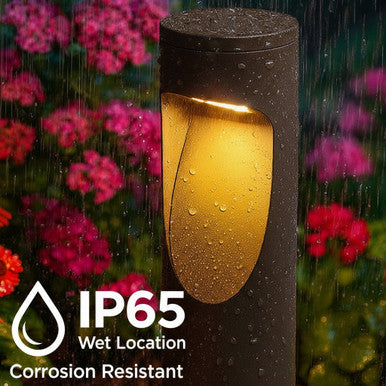 LED Garden Pathway Bollard Light - 15 Watts 1500 Lumens - Color Selectable 30K/40K/50K - 40 Inches Tall - 120-277V - Bronze Finish
