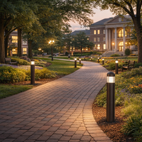 LED Bollard Light with Louver Reflector and Dome Head - Watt Selectable 12/16/22W - Color Selectable 30K/40K/50K - Bronze Finish
