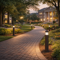 LED Bollard Light with Louver Reflector and Dome Head - Watt Selectable 12/16/22W - Color Selectable 30K/40K/50K - Bronze Finish