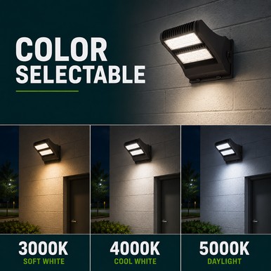 120 Watt LED Rotatable Wallpack - 15000 Lumens - 5000K Daylight - 120-277V - Bronze Finish