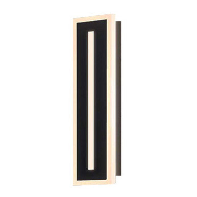 Decorative Center Lit LED Wall Sconce - 18in.X5-7/8in. - 18 Watt - Max Lumens 1186 - Color Temperature Selectable 30K/40K/50K - 120-277V - Black Finish