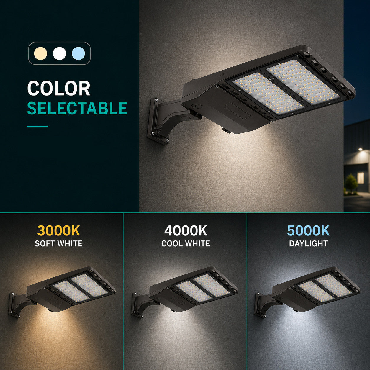 LED Flood Light - Commercial Grade Outdoor Lights - Choose From Wattage, Color Temperature and Mounting Options