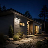 LED Solar Wall Lights - 15 Watt - 6000K Daylight Deluxe - Black Finish