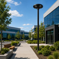 Solar LED Post Top Light w/ Timed Dimming - Dusk To Dawn - 3 Phase Dimming to Preserve Battery - Extremely Bright - Commercial Grade - 40 Watt - 4000 Lumen Output - Warm White/Daylight Color Switchable