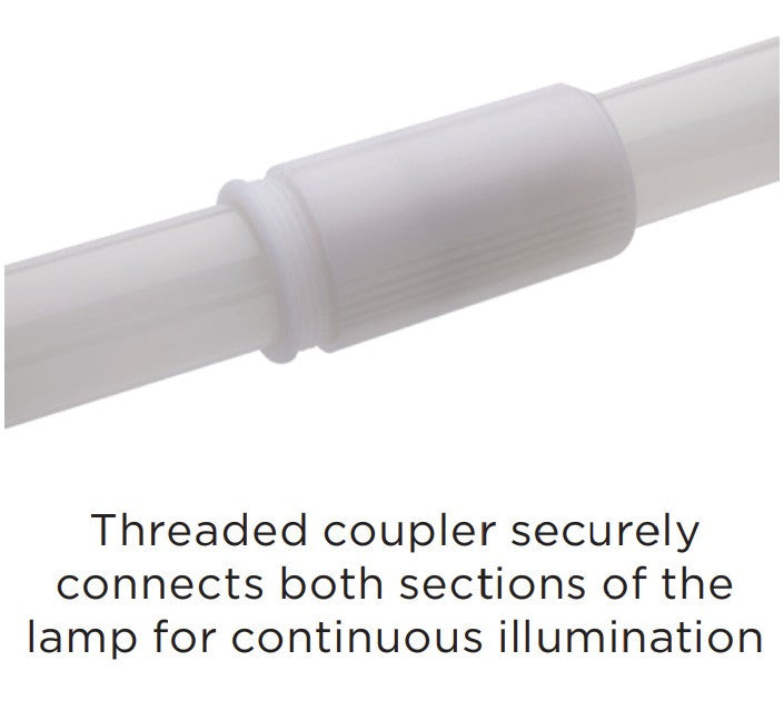 LED T8 Lamp - 8 Foot - 2 Quick Connect 4 Foot Tubes - Ballast Bypass Single Sided Wiring - Watt Selectable 24/32/40W - Color Temperature Selectable 30K/35K/40/50K/65K - 120-277V - Single Pin and HO End caps Included