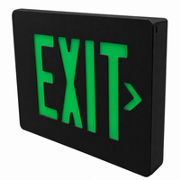 LED Exit and Emergency, Green, Single Face, Universal Mount, 120V, 220-240V, 3.5W, Black Housing