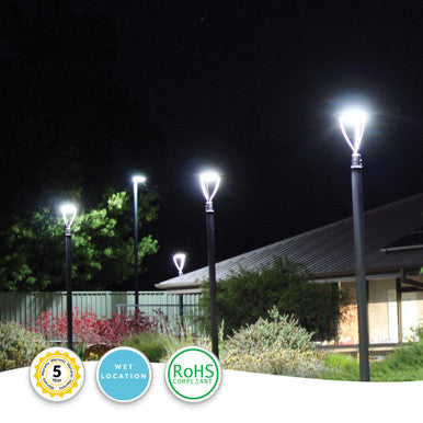 Designer Bell LED Solar Post Lights - Decorative Pole Lighting With Multiple Mounting Options