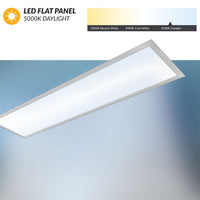 1x4 LED Flat Panel - Watt Selectable 20W/25W/30W - 3750 Max Lumens - 35K/40K/50K Color Selectable - 120-277V - Dimmable - With Recessed Sheet Rock Kit