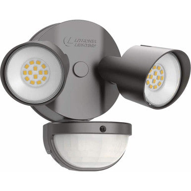 LED Residential Security Floodlights,LED,2 round heads,4000K,120V,Dark bronze finish