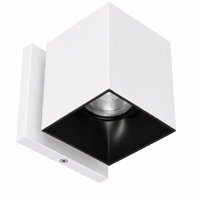 Zoron 5CCT Square Trimmed Wall Mount Narrow Beam White/Black - W4S-NCS-WTBK