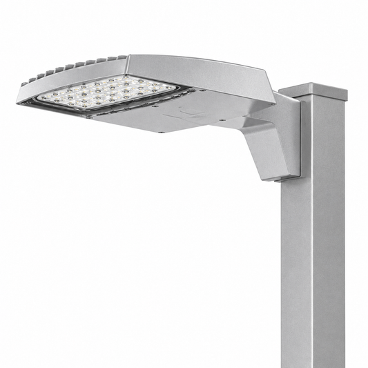 RSX Area Size 1, LED, Up to 7479 Lumens, 4000K, IES type IV forward throw, 347-480V, Square pole mounting, Natural aluminum finish,  super durable