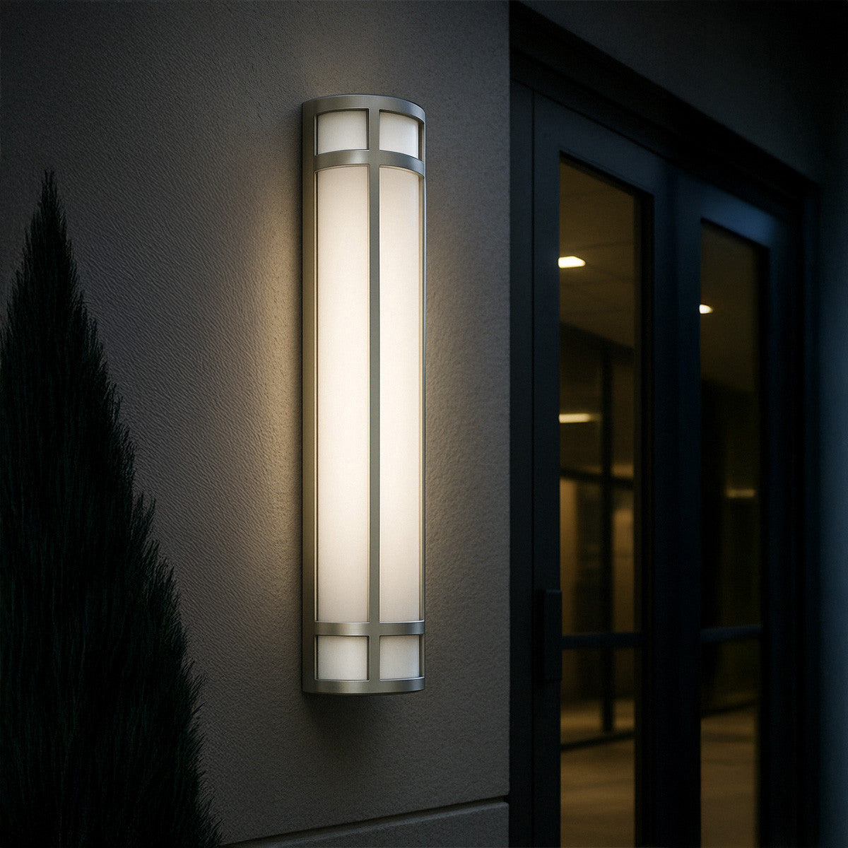 LED Decorative Wall Sconce Silver Finish 25 Watt - 1,800 Lumens - 6X24 Inches - Color Tunable 30/40/50K