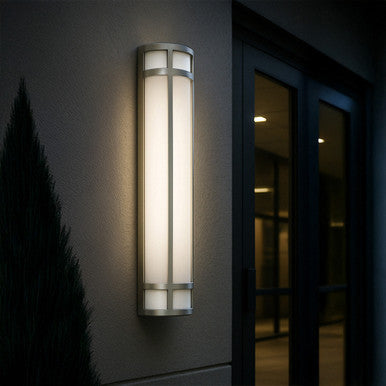 LED Decorative Wall Sconce Silver Finish 25 Watt - 1,800 Lumens - 6X24 Inches - Color Tunable 30/40/50K