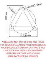 LED Bollard Lights - For Commercial Driveways and Parking Lots - Lens Free Y Shaped Head - 24/19/14W - 3000 Max Lumens - Color Selectable 30K, 40K, 50K - Bronze Finish