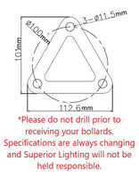 LED Bollard Lights - For Commercial Driveways and Parking Lots - Lens Free Cone Head - 24/19/14W - 3000 Max Lumens - Color Selectable 30K, 40K, 50K - Bronze Finish