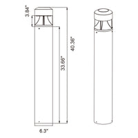 LED Bollard Lights - For Commercial Driveways and Parking Lots - Lens Free Split Cone Head - 24/19/14W - 3000 Max Lumens - Color Selectable 30K, 40K, 50K - Bronze Finish