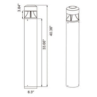 LED Bollard Lights - For Commercial Driveways and Parking Lots - Lens Free Split Cone Head - 24/19/14W - 3000 Max Lumens - Color Selectable 30K, 40K, 50K - Bronze Finish