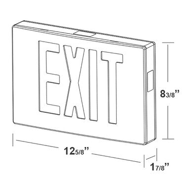 LED Diecast Aluminum Exit Sign- Black Housing with Green Lettering - With Battery Back-Up